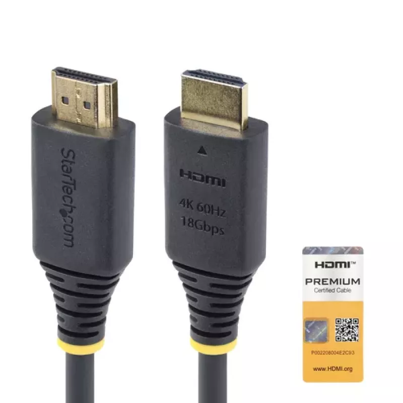 StarTech.com 1,5 m (4,9 ft) Premium Certified High Speed Καλώδιο HDMI, 4K60Hz, Μαύρο