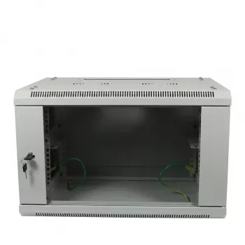 ALLNET 19 ιντσών Επιτοίχιο ντουλάπι 6U 600x600mm Ανοιχτό γκρι Flat Pack σειρά SMA