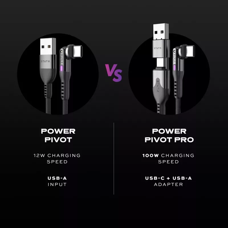 STATIK PowerPivot Pro Πλεκτό καλώδιο Nylon USB-C σε USB-C 3m Μαύρο