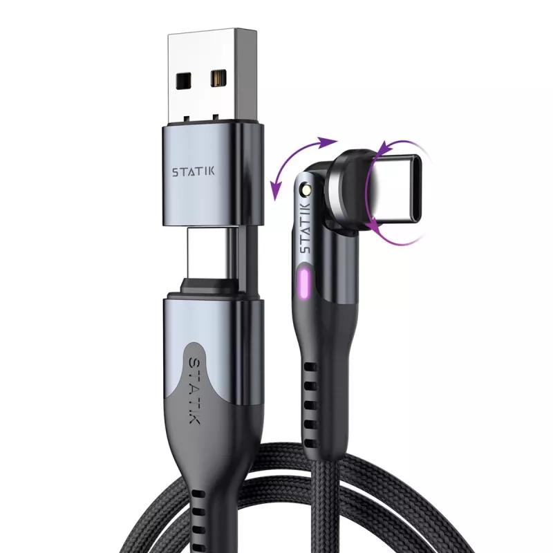 STATIK PowerPivot Pro Πλεκτό καλώδιο Nylon USB-C σε USB-C 3m Μαύρο