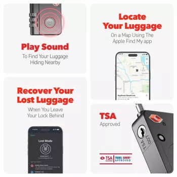 KEYSMART SmartLock TSA Approved Find My Κλειδαριά Μαύρο