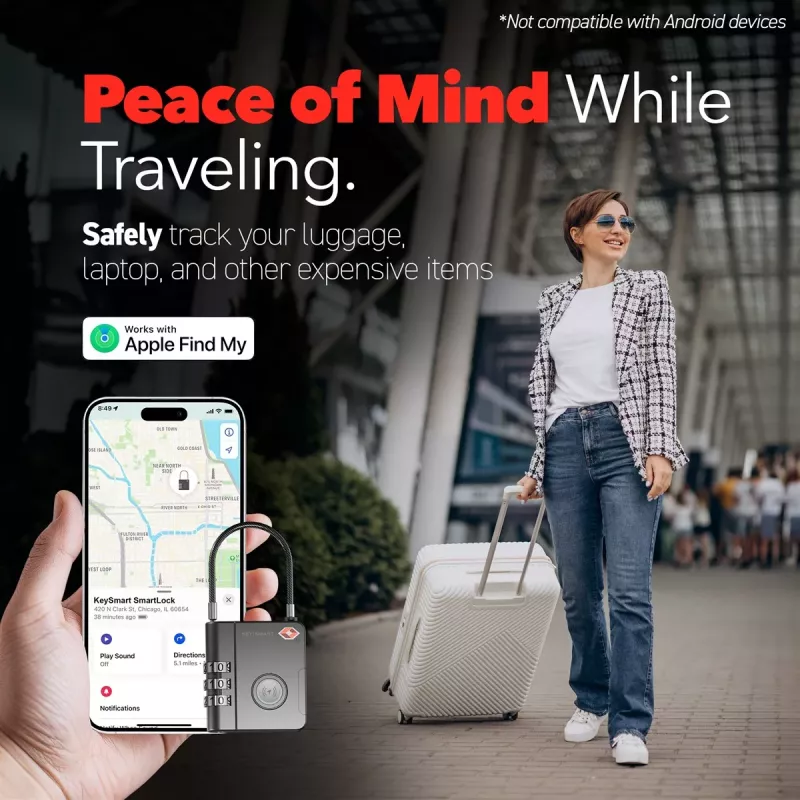 KEYSMART SmartLock TSA Approved Find My Κλειδαριά Μαύρο