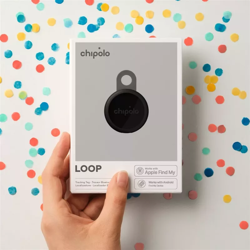 Chipolo LOOP – Επαναφορτιζόμενος ιχνηλάτης Bluetooth με βρόχο σιλικόνης για iOS & Android, συσκευασία 4 τεμ. (Charcoal, Chalk, Navy, Coral)