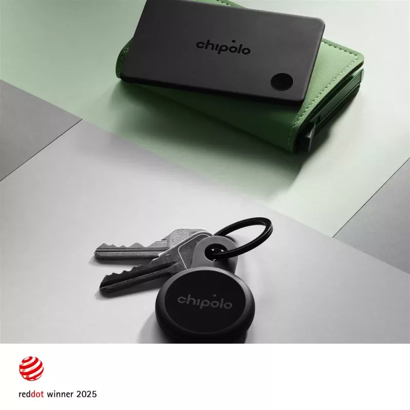 Chipolo CARD & LOOP Επαναφορτιζόμενος ιχνηλάτης Bluetooth σετ για iOS & Android, Charcoal