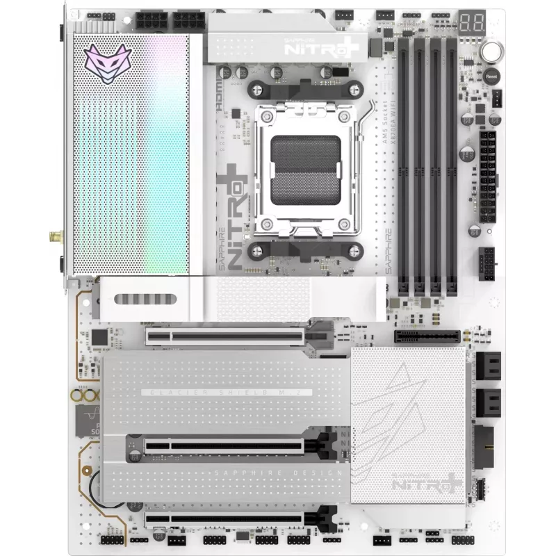 SAPPHIRE NITRO+ X870EA PHANTOMLINK P.E Μητρική, AMD X870E, Socket AM5, DDR5, Wi-Fi 7, λευκό/μαύρο
