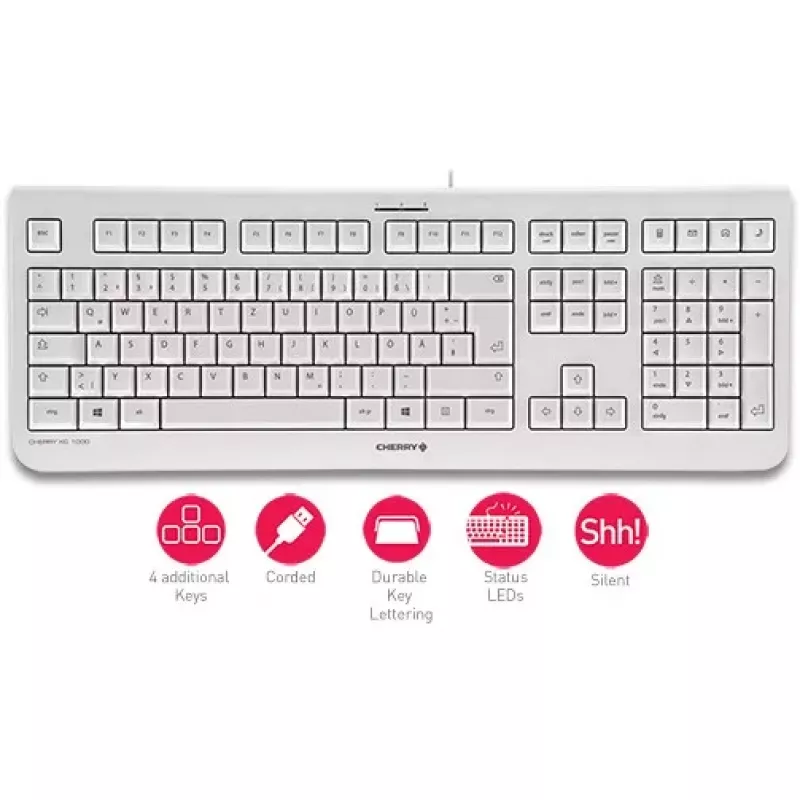 Cherry KC 1000 Πληκτρολόγιο - Pan Nordic - ανοιχτό γκρι