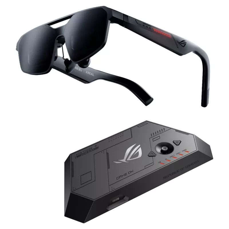 ASUS ROG XREAL R1-N γυαλιά AR gaming 240 Hz, στενό μέγεθος IPD 63 (57-66 mm), μαύρα