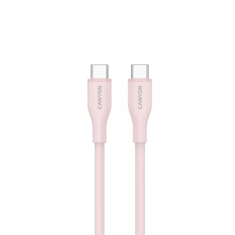 CANYON Καλώδιο USB-C σε USB-C 60W 1m Σιλικόνης Pink Sand