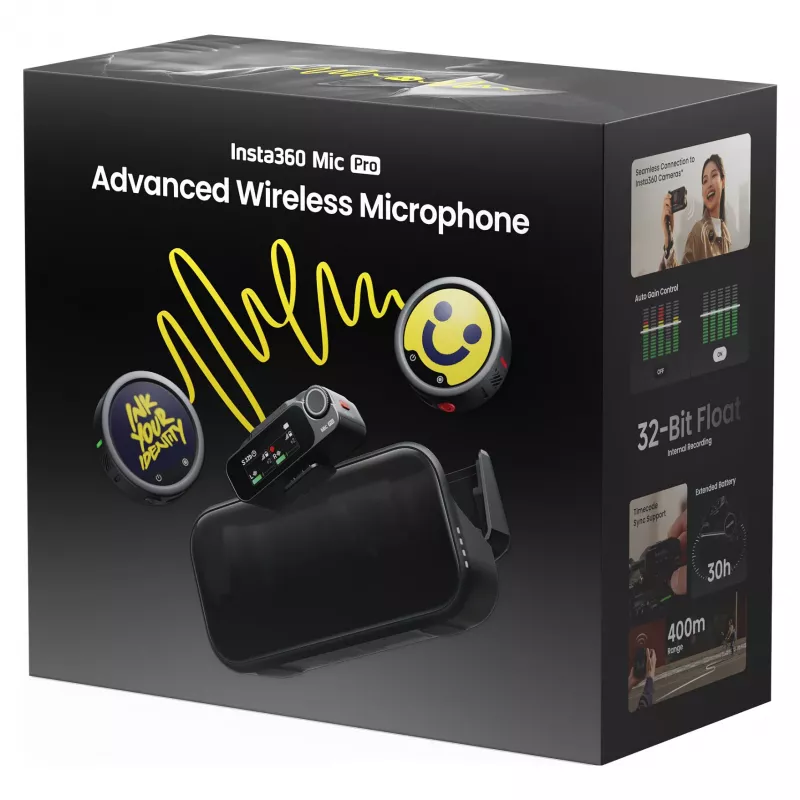 Insta360 Mic Pro (2 TX + 1 RX) - Ψηφιακό ασύρματο σύστημα μικροφώνου