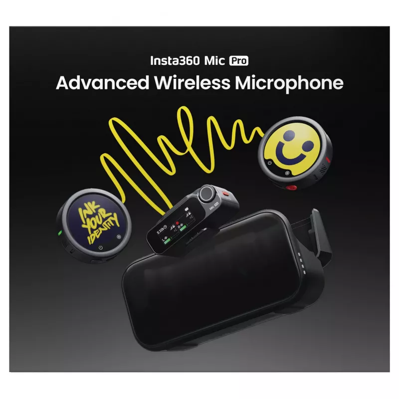 Insta360 Mic Pro (2 TX + 1 RX) - Ψηφιακό ασύρματο σύστημα μικροφώνου