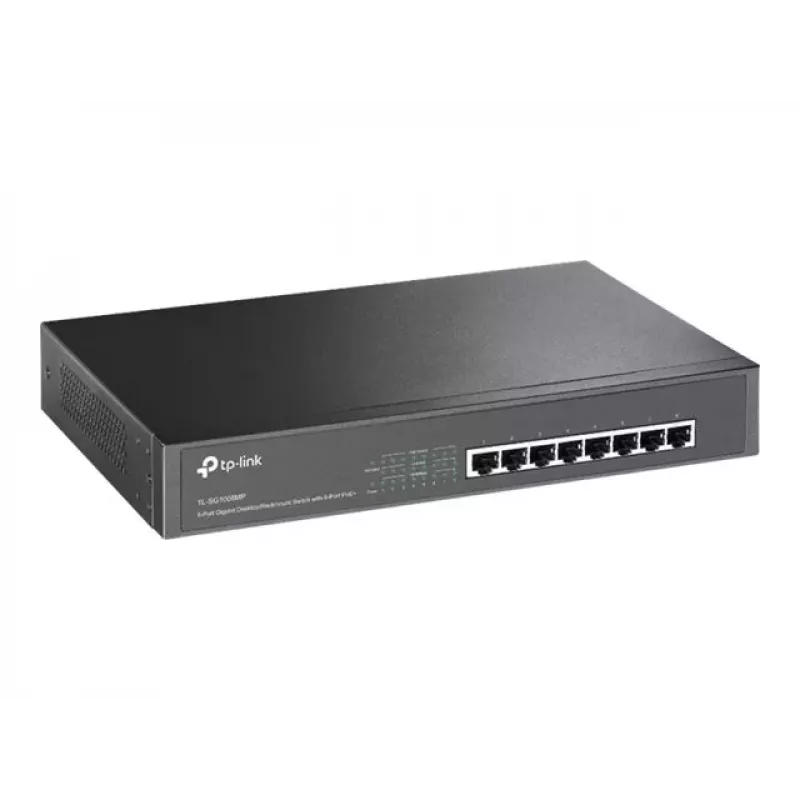TP-Link TL-SG1008MP μεταγωγέας Gigabit PoE+ χωρίς διαχείριση, 8x Gigabit RJ45, 8x PoE+, 153 W, μαύρος