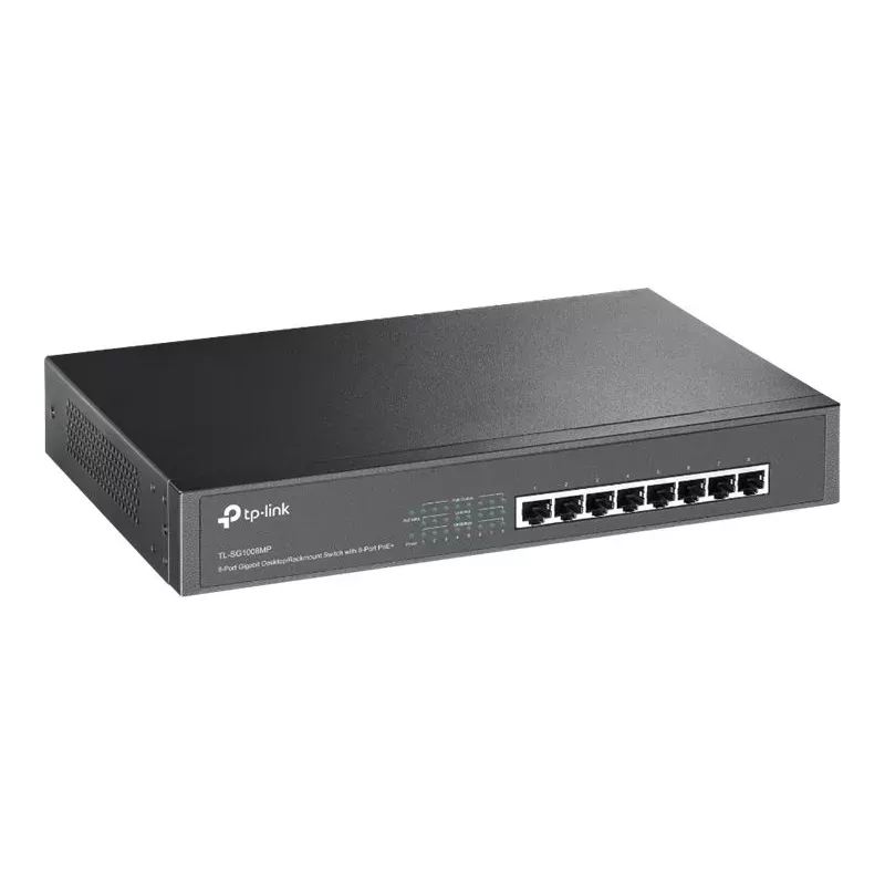 TP-Link TL-SG1008MP μεταγωγέας Gigabit PoE+ χωρίς διαχείριση, 8x Gigabit RJ45, 8x PoE+, 153 W, μαύρος