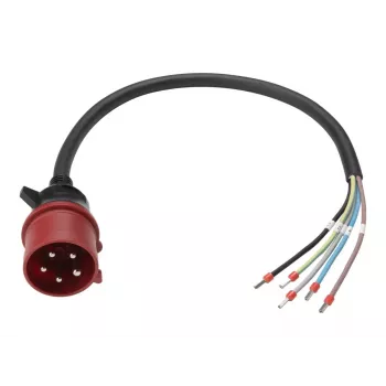Anker SOLIX καλώδιο ρεύματος, IEC 60309 3P+N+E σε ανοιχτό άκρο, 32 A, 60 cm, κόκκινο