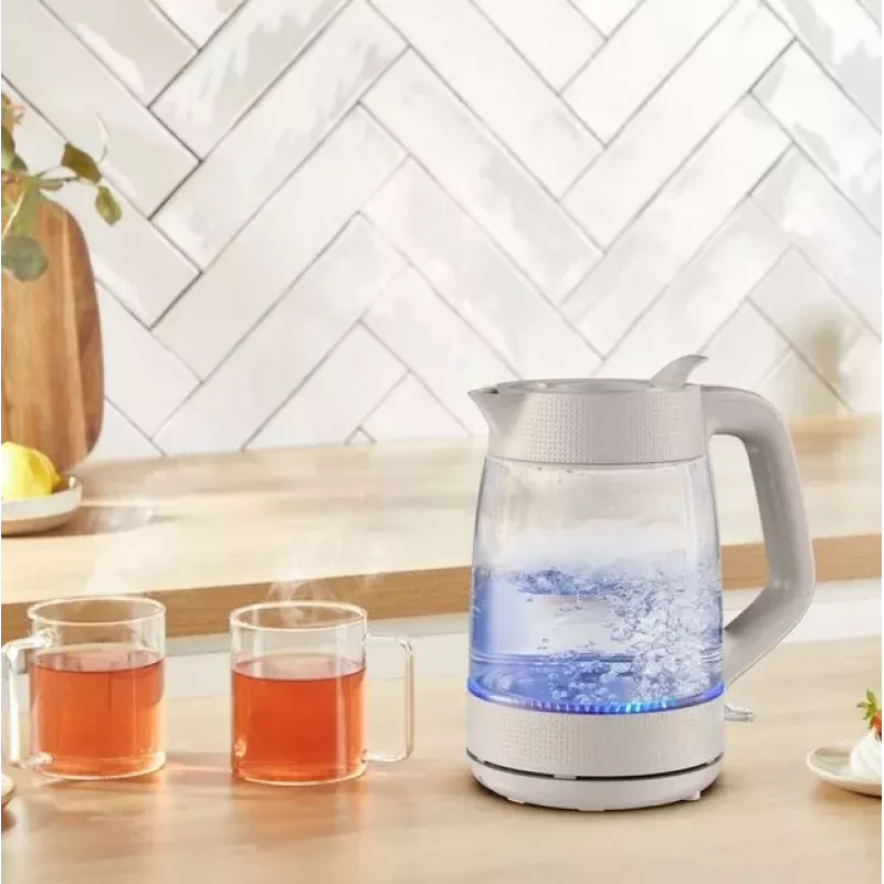 Tefal Morning Glass ηλεκτρικός βραστήρας KO2G0BE0, 1,7 l, 2000 W, περιστρεφόμενη βάση 360°, γκρι/διαφανής