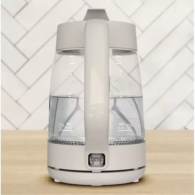 Tefal Morning Glass ηλεκτρικός βραστήρας KO2G0BE0, 1,7 l, 2000 W, περιστρεφόμενη βάση 360°, γκρι/διαφανής