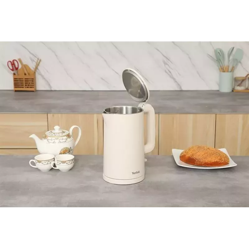 Tefal Thermo Protect KO140AE0 Ηλεκτρικός Βραστήρας, 1,5 L, 1500 W, Λευκό