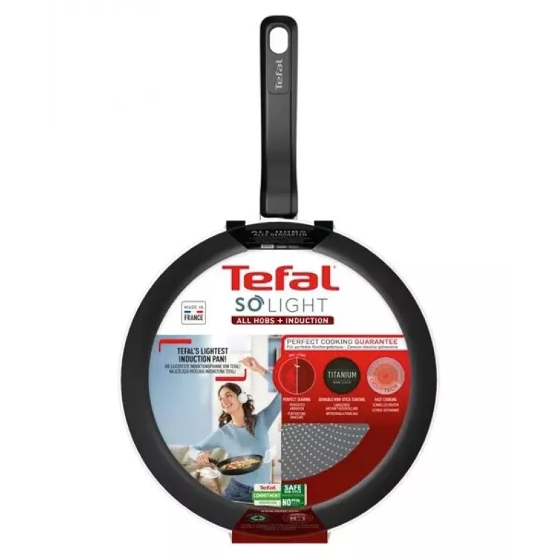 Tefal So Light τηγάνι 22 cm επαγωγικό Titan αντικολλητικό μαύρο