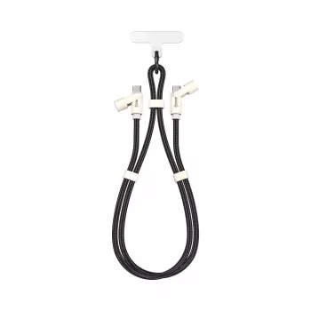 SBOX LANYARD BLACK Καλώδιο USB-C σε USB-C 1,5m μαύρο
