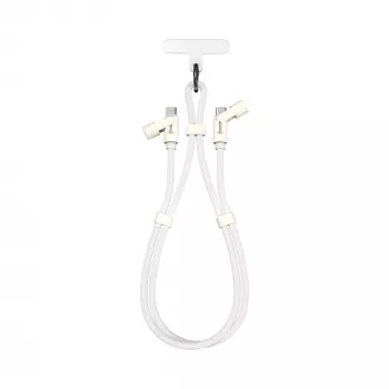 SBOX Lanyard Λευκό Καλώδιο USB-C σε USB-C 1,5 m Λευκό