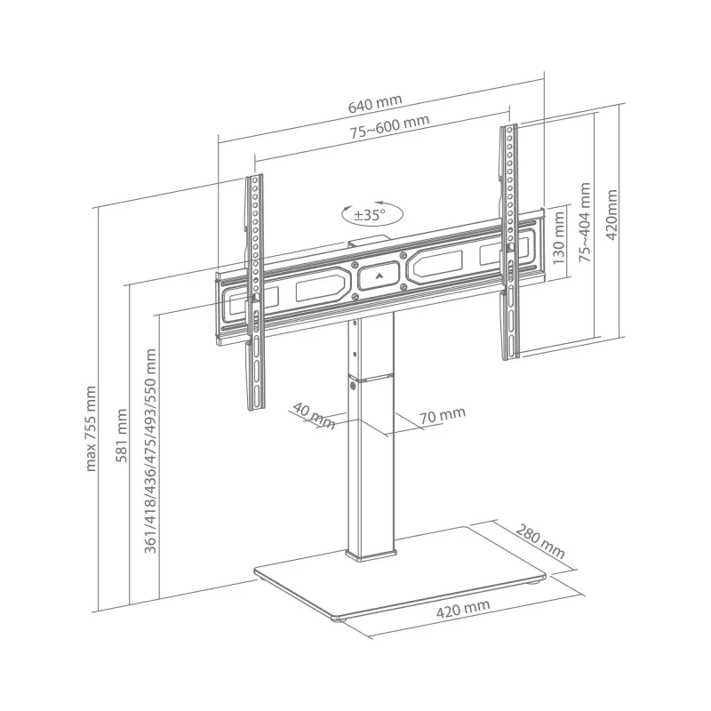 SBOX FS-306 Βάση δαπέδου LED TV (37-75 ίντσες)