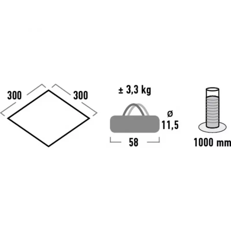 High Peak Tarp 1 (γκρι, 3m x 3m)