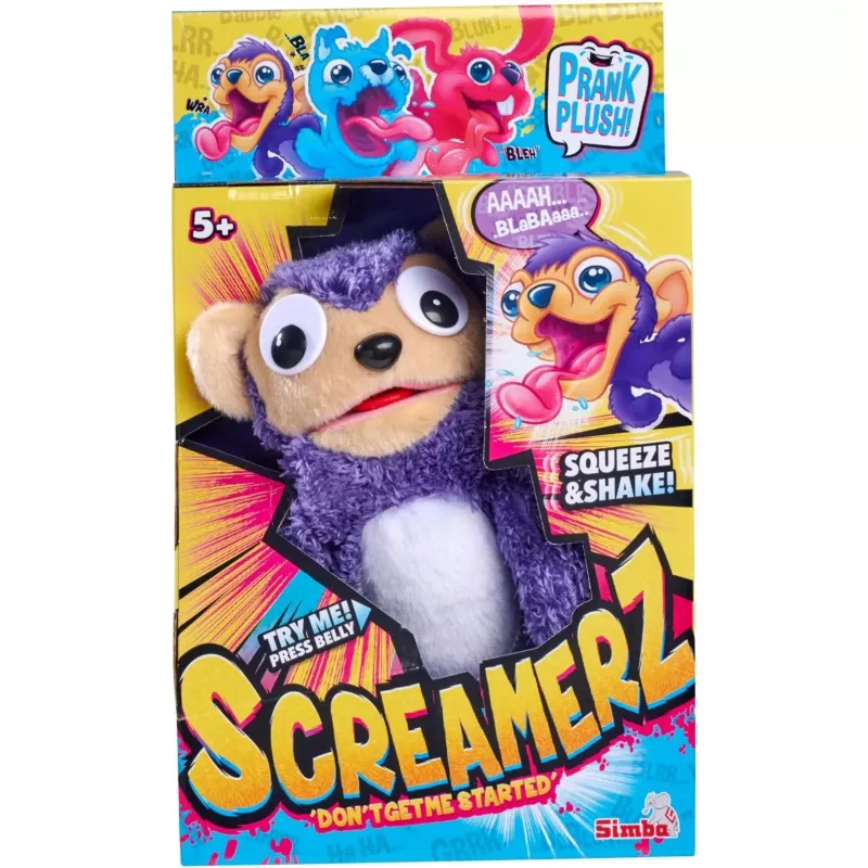 SIMBA ScreamerZ Λούτρινο μαϊμουδάκι με squeaker, Καφέ, 20 cm