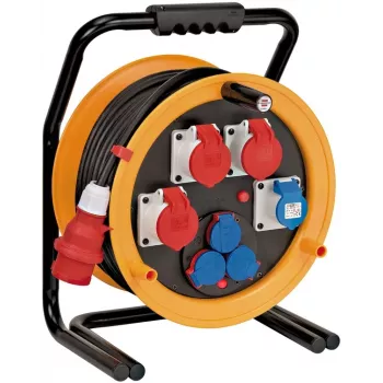 Brennenstuhl 1319110010 Καλώδιο σε καρούλι 40m H07RN-F 3G2.5 IP44 4x Schuko Μαύρο/Πορτοκαλί