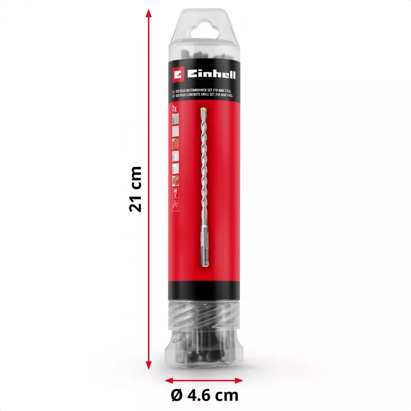 EINHELL-KWB Σετ τρυπανιών SDS-plus, Ø 6-14 mm (7 τεμ., 210 mm)