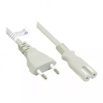 GoodConnections καλώδιο τροφοδοσίας Euro βύσμα Type-C (ίσιο) σε C7/Euro 8 υποδοχή θηλυκή (ίσιο), γκρι, 0,75 mm², 5 m, Good Connections® (P0370-GR050)