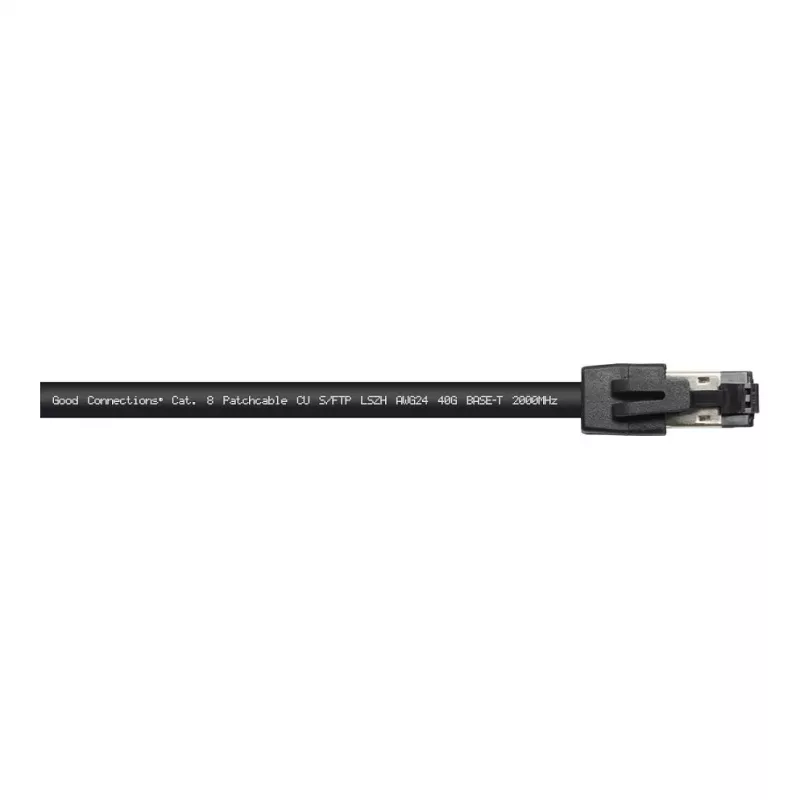 GoodConnections RNS® Cat.8.1 S/FTP καλώδιο patch, 0,5m, μαύρο, LSZH, 40 Gbit/s, 2000 MHz