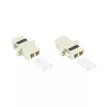 GoodConnections LC/UPC σε LC/UPC Duplex προσαρμογέας οπτικής ίνας, OM2 Multimode, κεραμικός δακτύλιος, πλαστικό κουτί με φλάντζα, γκρι (LW-K202)