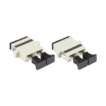 GoodConnections SC/UPC Duplex προσαρμογέας οπτικής ίνας, OM2 Multimode, κεραμικός δακτύλιος, πλαστικό κουτί, με φλάντζα, γκρι (LW-K207)