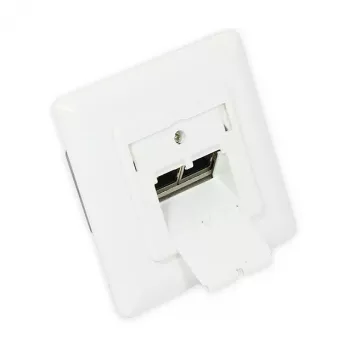 GoodConnections Cat.6A Netzwerk-Wandanschlussdose 2xRJ45 geschirmt Unterputz vertikaler Kabeleingang Signalweiß RAL9003