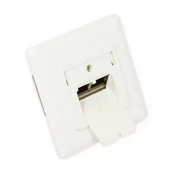 GoodConnections Netzwerkdose Cat. 6, 2xRJ45, geschirmt, Unterputz, designkompatibel, vertikaler Kabeleinführung, Perlweiß RAL 1013 (GC-N0025)