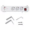 Equip πολύπριζο CEE 7/7 90° σε 3x Schuko / 2x USB-C + USB-A, λευκό, 1,5m