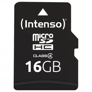 Intenso 16GB MicroSDHC Class 4 Κάρτα μνήμης με προσαρμογέα SD, έως 21 MB/s ταχύτητα ανάγνωσης, Μαύρο