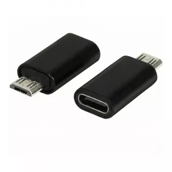 Synergy21 ALLTRAVEL Καλώδιο προσαρμογέα USB-C βύσμα αρσενικό σε Micro-USB υποδοχή θηλυκή - Μαύρο