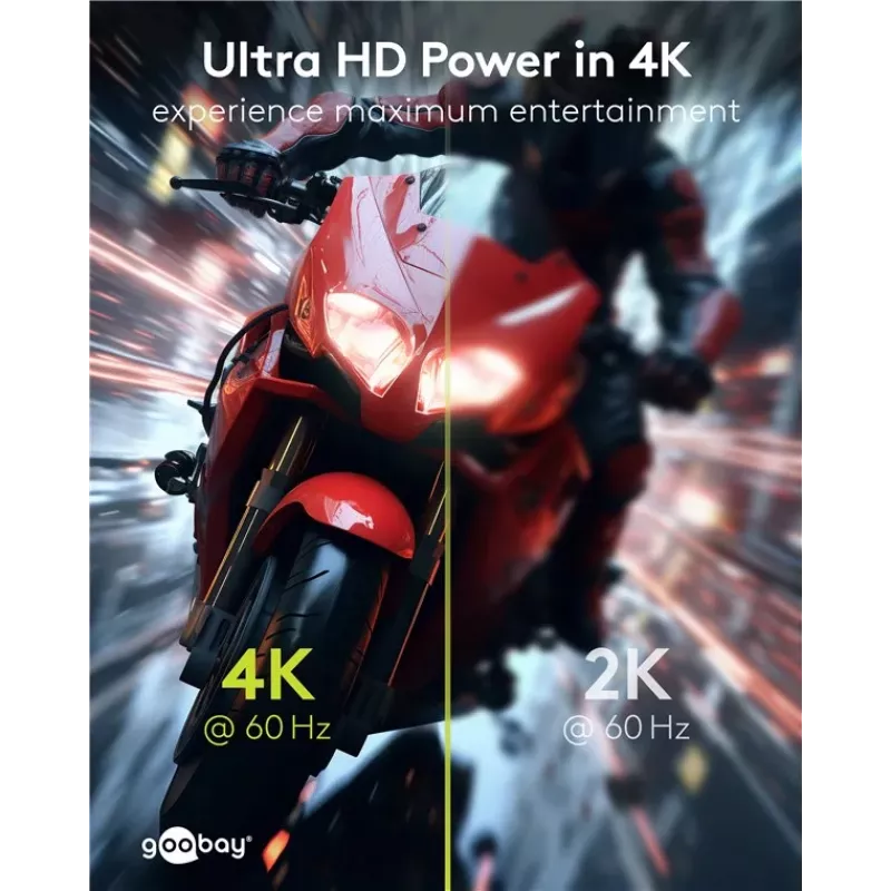 Goobay 80103 Καλώδιο Soft HDMI High-Speed με Ethernet 2 m Μαύρο