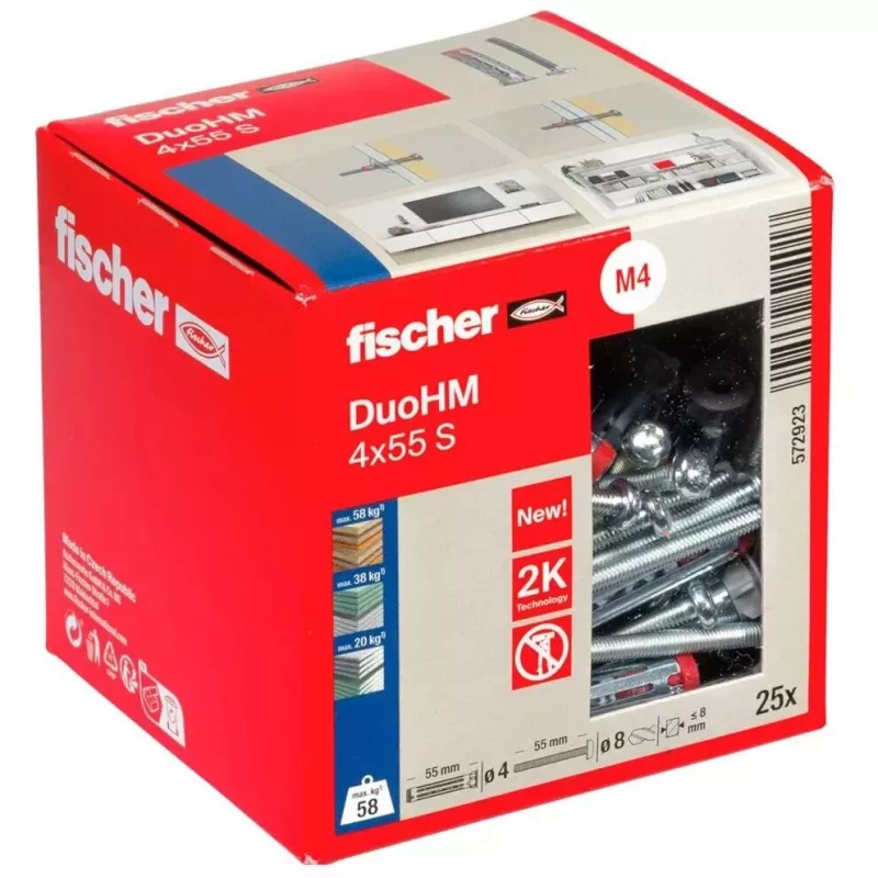 Fischer DuoHM 4x55 S TX Ούπα κοίλου τοίχου, 25 τεμ.