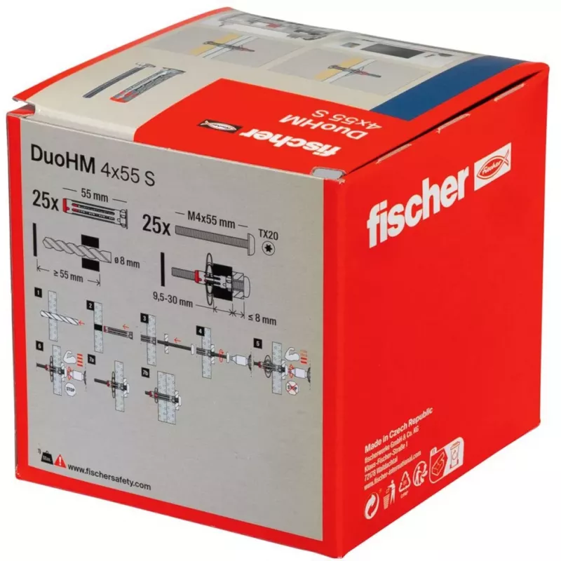 Fischer DuoHM 4x55 S TX Ούπα κοίλου τοίχου, 25 τεμ.