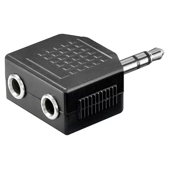 Goobay Headphone AUX αντάπτορας 3,5 mm Jack 1-to-2 splitter, 0,2 m, μαύρο