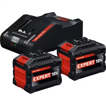 BOSCH EXPERT Starter Set 18V, 2x EXBA 18V-150 + φορτιστής EXAL18V-160 (μαύρο, 2x Li-Ion μπαταρία 15Ah, AMPShare Alliance)