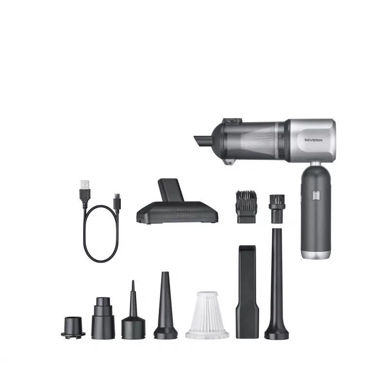 Severin HV 7135 S'Power Vac & Blow επαναφορτιζόμενη σκούπα χειρός, ανθρακί