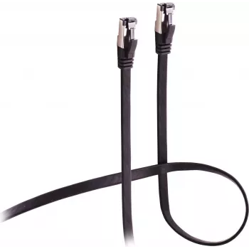 Flexline Patchkabel CAT 8.1 U/FTP PIMF, επίπεδο, εξαιρετικά εύκαμπτο, μαύρο, 1,5 m
