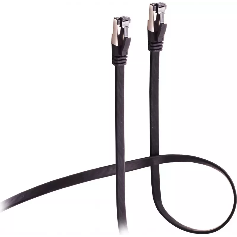 Flexline Patchkabel CAT 8.1 U/FTP PIMF, επίπεδο, εξαιρετικά εύκαμπτο, μαύρο, 1,5 m