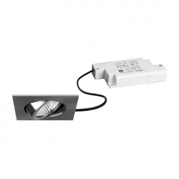 BRUMBERG 39365153 Σετ LED Σποτ Εντοιχισμού BB05 Τετράγωνο Νικέλιο Ματ 6W 230V Ρυθμιζόμενο με Φάση/Αποκοπή 3000K 450lm 38° Περιστρεφόμενο