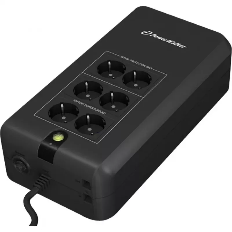 Bluewalker PowerWalker VFD 800 APFC UPS - 800 VA / 420 W - 6 υποδοχές Schuko - Μαύρο