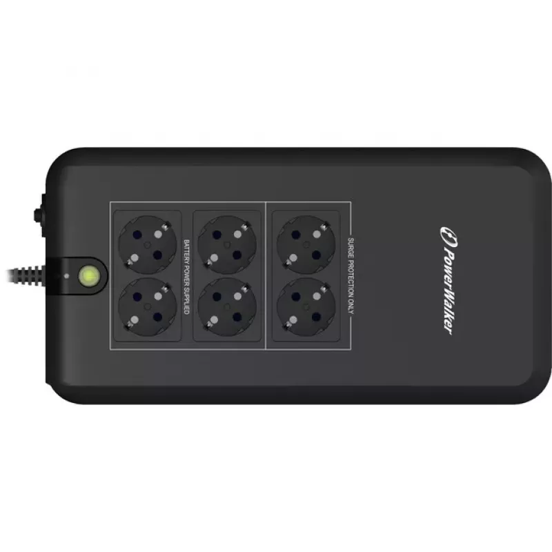 Bluewalker PowerWalker VFD 800 APFC UPS - 800 VA / 420 W - 6 υποδοχές Schuko - Μαύρο