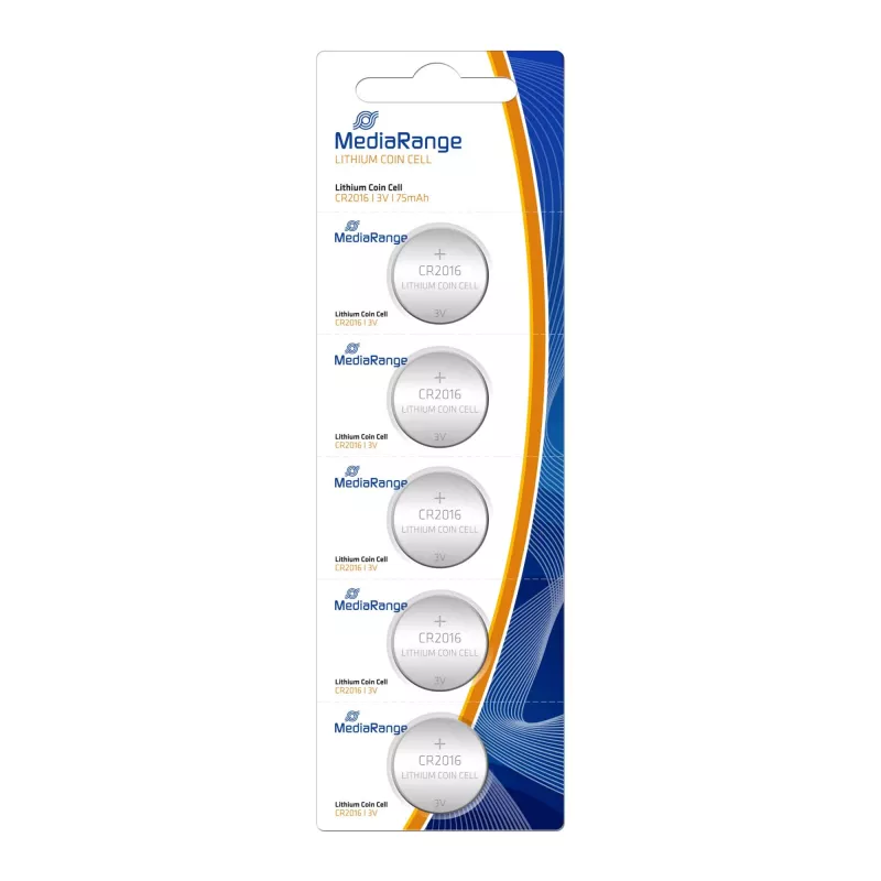 MEDIARANGE MRBAT136 CR2016 Μπαταρία Λιθίου 3V 80mAh συσκευασία 5 τεμ.