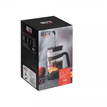 RESTO French Press 600ml Ανοξείδωτο Ατσάλι Γυαλί Borosilikat Καφετιέρα